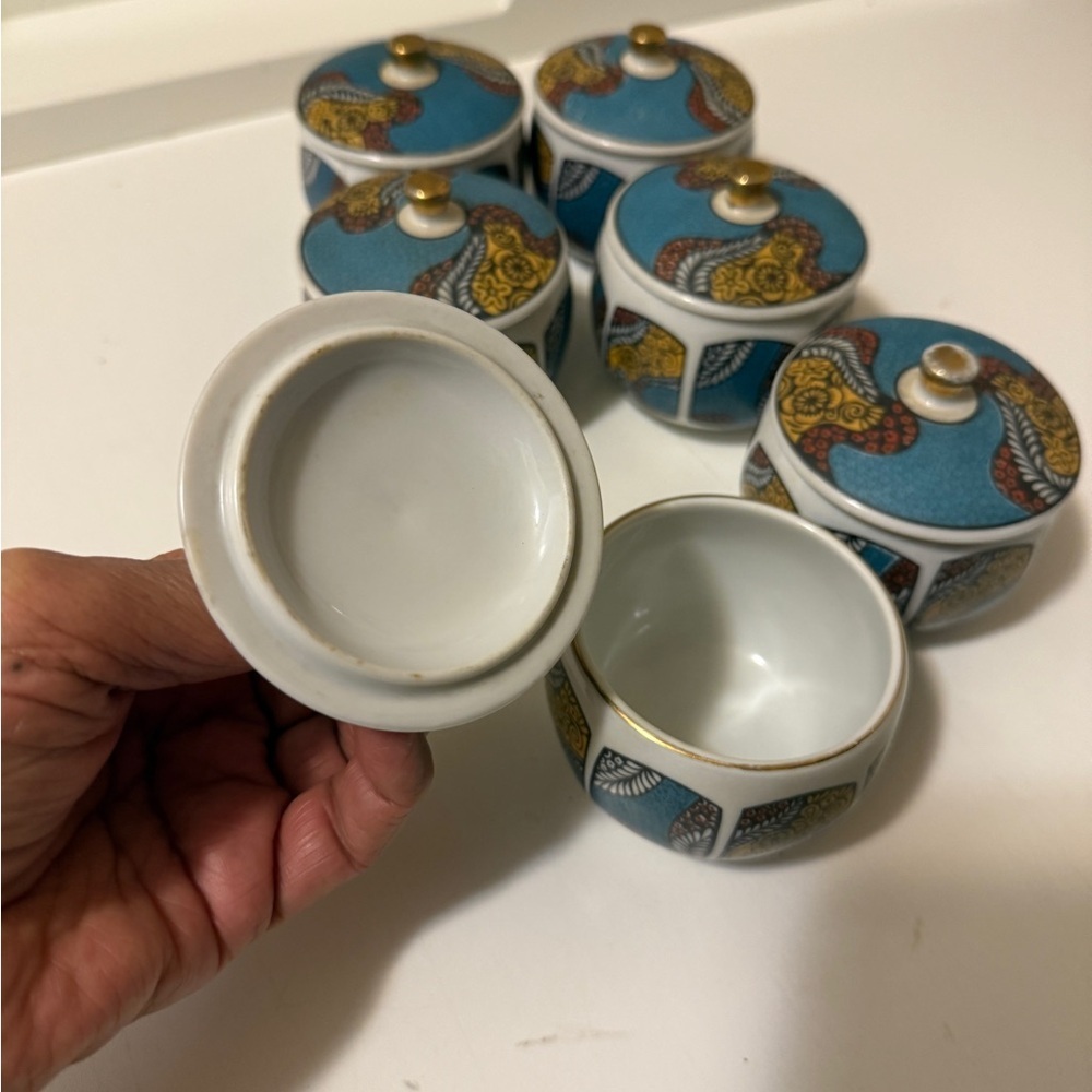 Golden Apricot fine china vintage 6 pices with tops - Picture 4 of 10